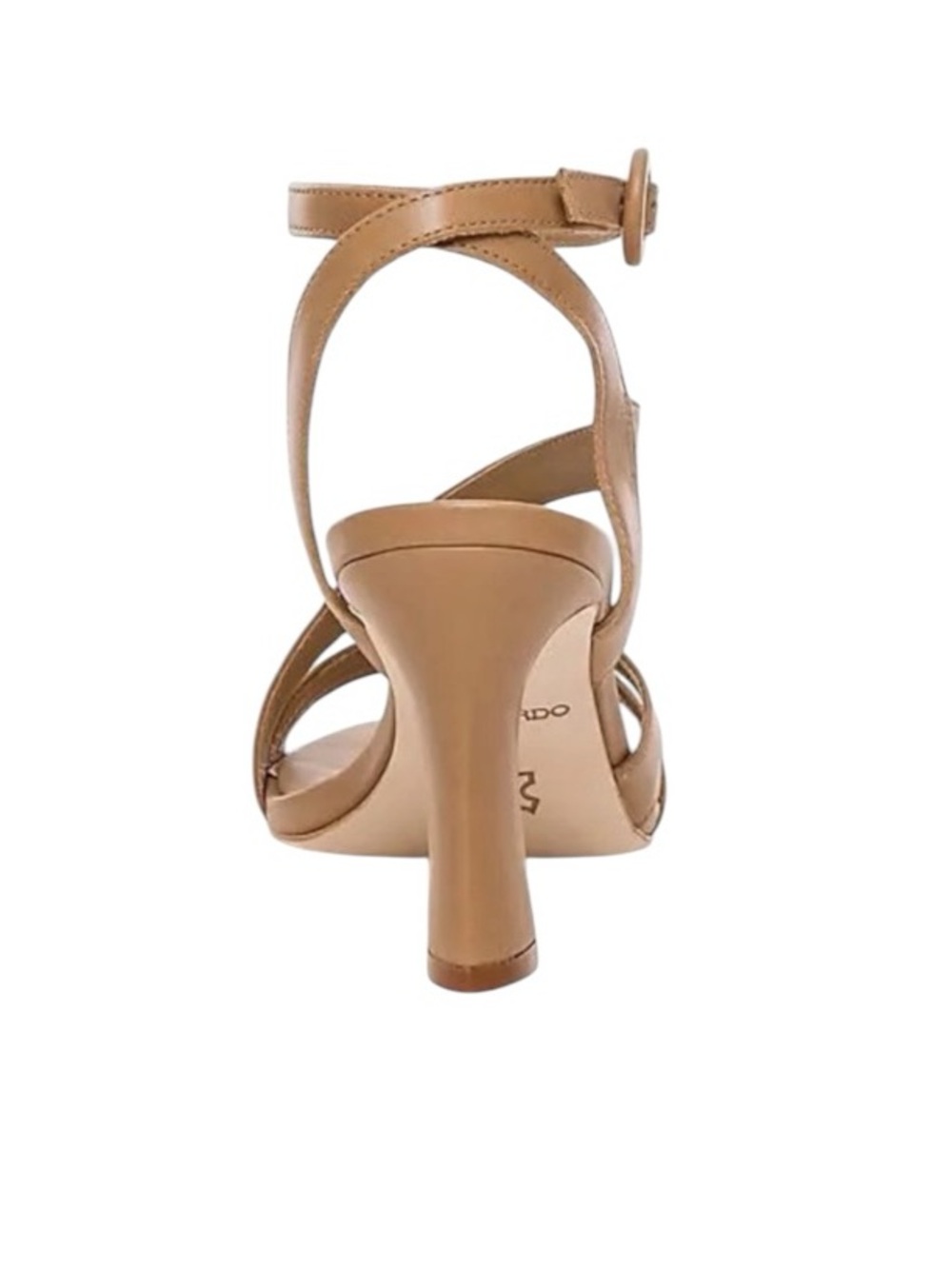 Bernardo Leslie Nude Leather Block Heel Sandals Ankle Strap | Size 8 - Picture 5 of 7